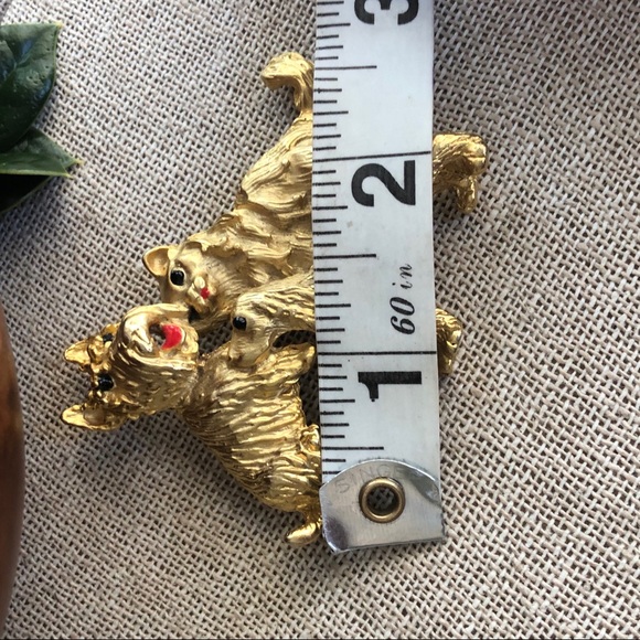 Vintage Dog/Cat Goldtone Brooch - Picture 9 of 10